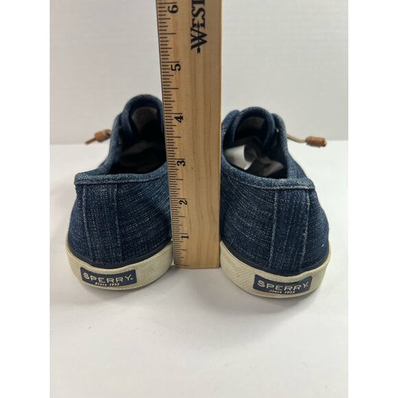 Sperry Pier View Women’s Blue Denim Slip-On Canvas Sneaker Shoes Sz 9 - Picture 5 of 7